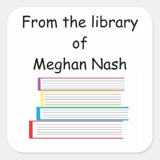 "De la bibliothèque de..." Autocollants (Devant)