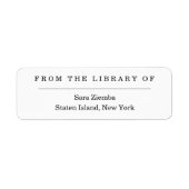 De la Bibliothèque du Étiquette du livre (Devant)