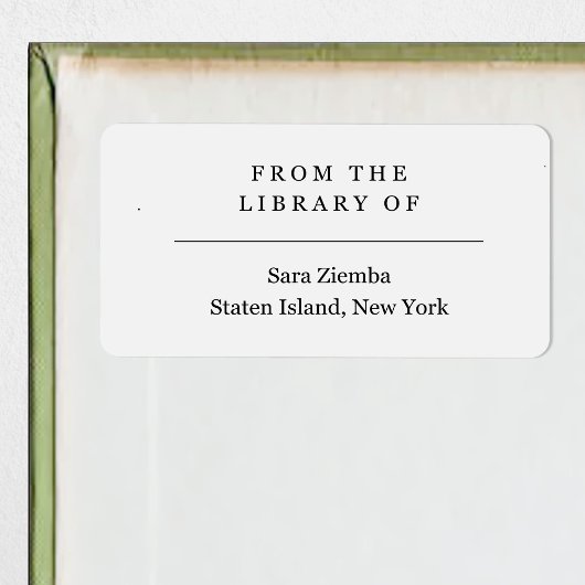 De la Bibliothèque du Étiquette du livre