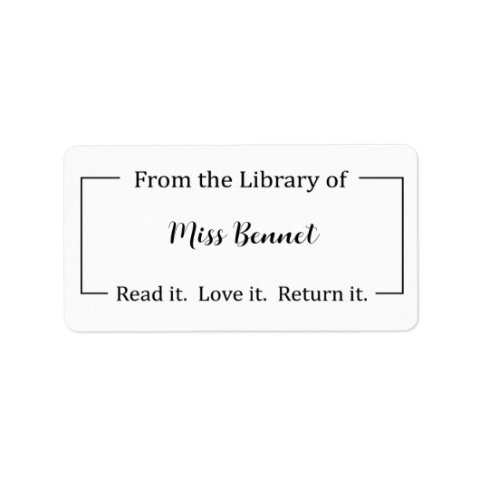 De la Bibliothèque du Étiquette, Stickers Enseigna (Devant)