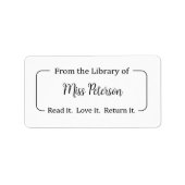 De la Bibliothèque du Étiquette, Stickers scolaire (Devant)