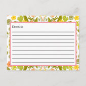 De la cuisine de Cartes de recettes Or Rose Floral (Dos)