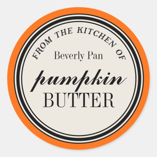 "De la cuisine de" Cercle Étiquette Modèle (Devant)