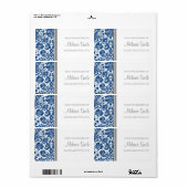 De la cuisine de Étiquette Blue Damask (Feuille entière)