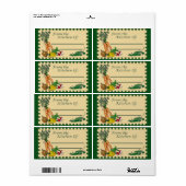 De la cuisine de : Étiquette de la recette (Feuille entière)