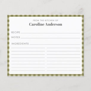 De la cuisine de la carte de recette carreaux vert