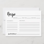 De la cuisine de la carte de recette de douche de (Devant)