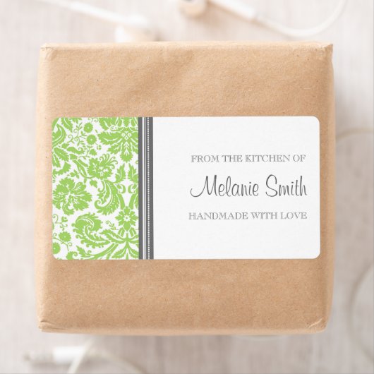 De la cuisine de Lime Damask Étiquette (En situation)