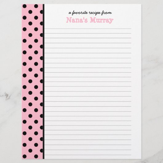 De la cuisine de Nana Polka Dot Page de recette (Devant)