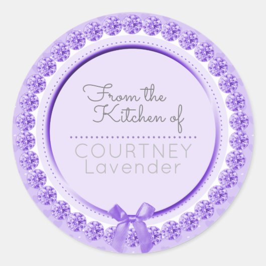 De la cuisine de nom Étiquette violet gris (Devant)