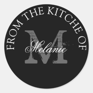 De la cuisine des autocollants ronds monogrammes