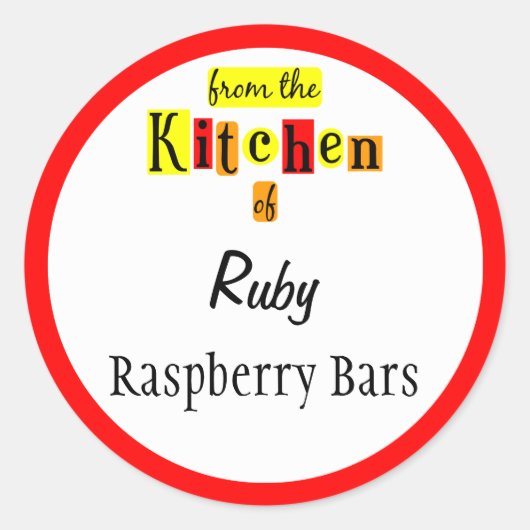 De la cuisine des stickers rouges rétro modifiable (Devant)