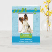 de la Fête des pères Dog Fun Blue Pet Carte photo (Fleur jaune)