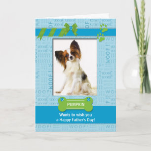 de la Fête des pères Dog Fun Blue Pet Carte photo