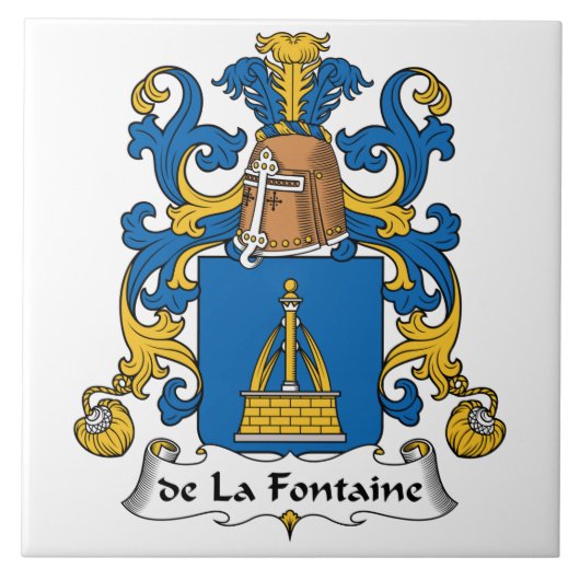 de la Fontaine Family Crest Tegeltje (Voorkant)