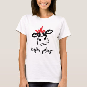 De la génisse T-shirt blanc svp   pour des filles