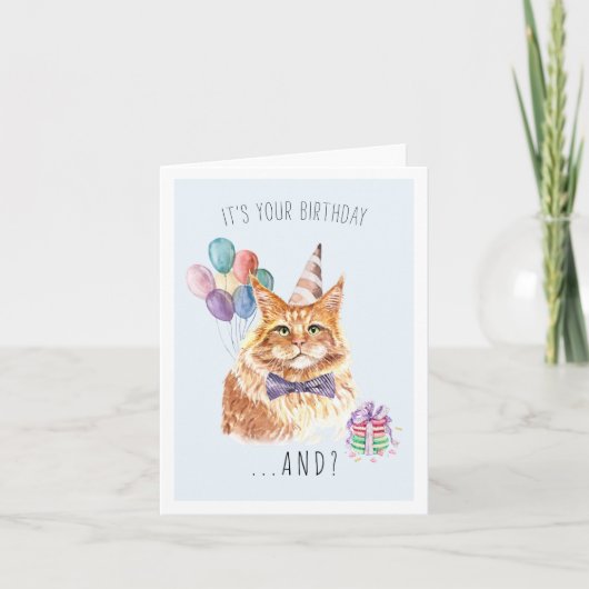 De la part du chat | Carte d'anniversaire de chato (Devant)