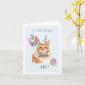 De la part du chat | Carte d'anniversaire de chato (Fleur jaune)