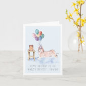 De la part du chien | Carte d'anniversaire de corg (Fleur jaune)