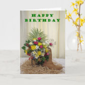 De Laars van de verjaardag Kaart (Gele Bloem)