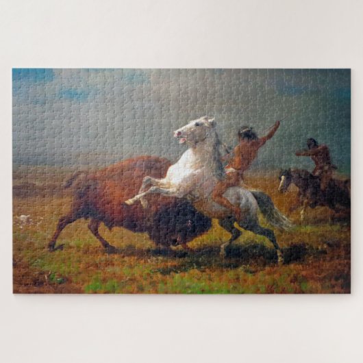 De laatste buffel, Albert Bierstadt Legpuzzel (Horizontaal)