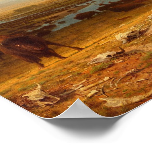 De laatste buffel van Albert Bierstadt Poster (Hoek)