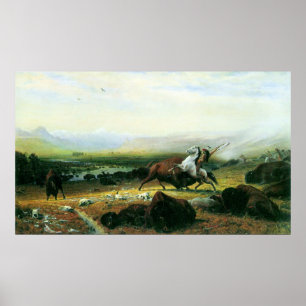De laatste buffel van Bierstadt Poster