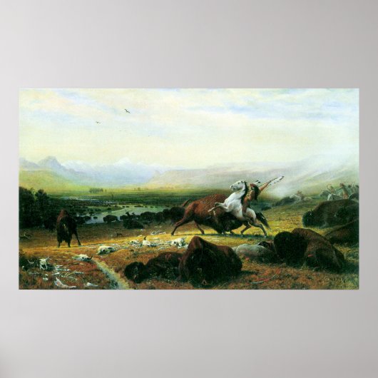 De laatste buffel van Bierstadt Poster (Voorkant)