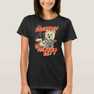 De laatste Classic Arts Pauwcasts op de linker out T-shirt