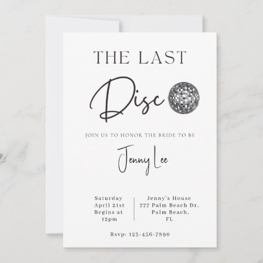 De laatste disco bruids bruidsmeisje uitnodiging (Voorkant)