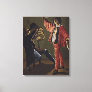 De laatste druppel bier voordat het feest eindigt canvas afdruk