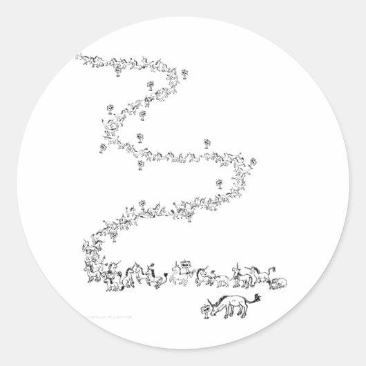"De laatste eenhoorn" Ronde Sticker (Voorkant)