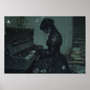 De laatste nacht Gothic Girl bij Ruined Piano Poster