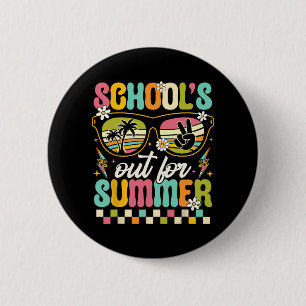 De laatste schooldag is uit voor Summer Teacher Bo Ronde Button 5,7 Cm