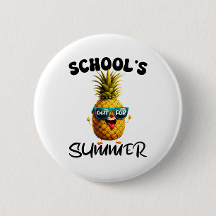 De laatste schooldag is uit voor Summer Teacher Bo Ronde Button 5,7 Cm