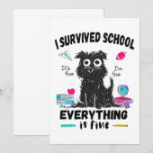 De laatste schooldag overleefde ik school kaart (Voorkant / Achterkant)