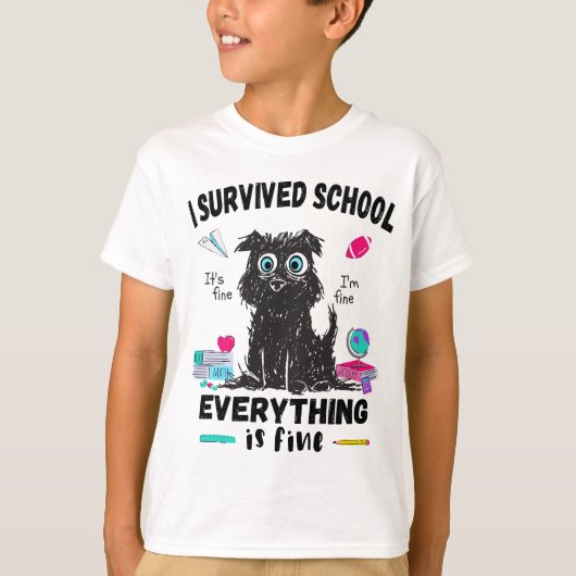 De laatste schooldag overleefde ik school t-shirt (Voorkant)