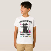 De laatste schooldag overleefde ik school t-shirt (Voorkant volledig)