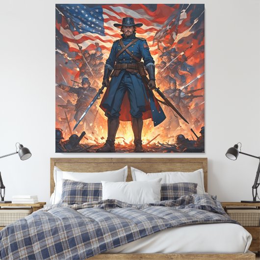 De laatste stand van de commandant canvas afdruk (Insitu (Slaapkamer))