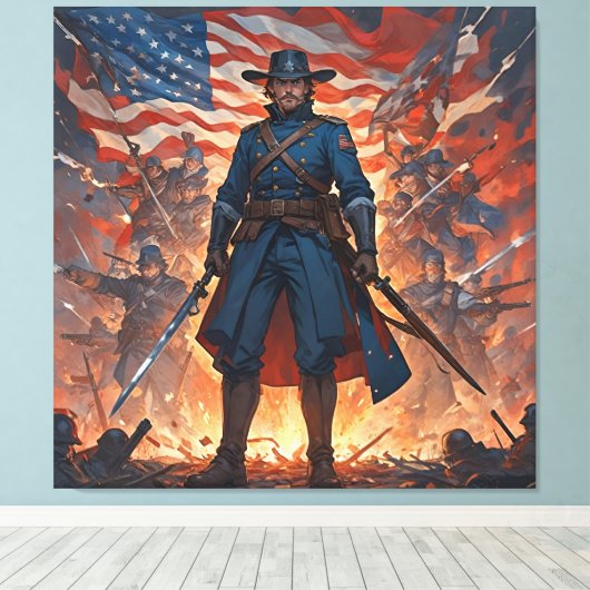 De laatste stand van de commandant canvas afdruk (Insitu (Houten vloer))