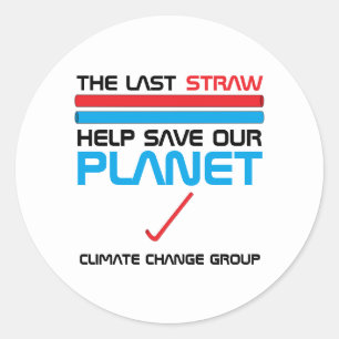 De laatste stroming, klimaatverandering ronde sticker