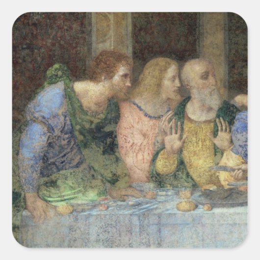 De laatste Supper, 1495-97 Vierkante Sticker (Voorkant)