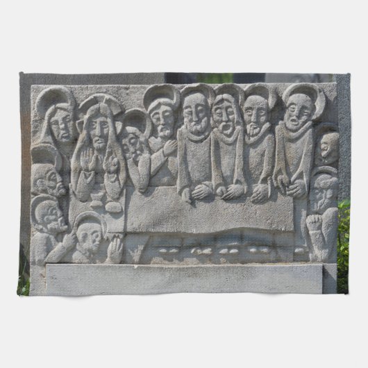 De laatste Supper Gravestone Theedoek (Horizontaal)