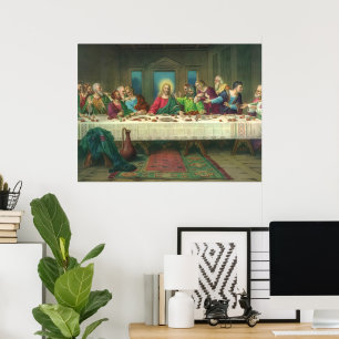 De laatste Supper oorspronkelijk door Leonardo da Poster