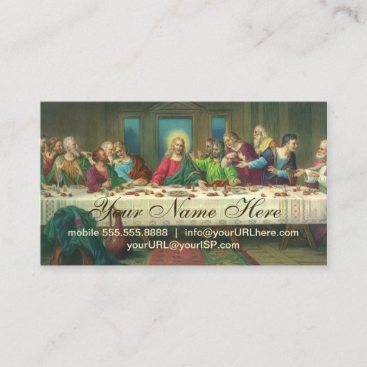 De laatste Supper oorspronkelijk door Leonardo da  Visitekaartje (Voorkant)