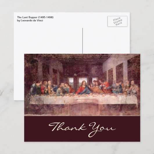 De laatste Supper van Leonardo da Vinci Briefkaart (Voorkant / Achterkant)