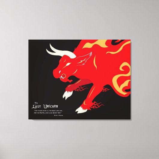 De laatste Unicorn: Het rode Bull Canvas (Voorkant)