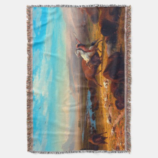 De laatste van de Buffalo Albert Bierstadt 1888 Deken (Voorkant Verticaal)