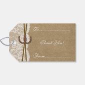 De Labels van het Kraft-, Lace- en Hoefijzer-Colle Cadeaulabel (Achterkant Horizontaal)