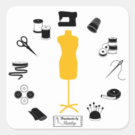 De labelsticker aanpassen vierkante sticker